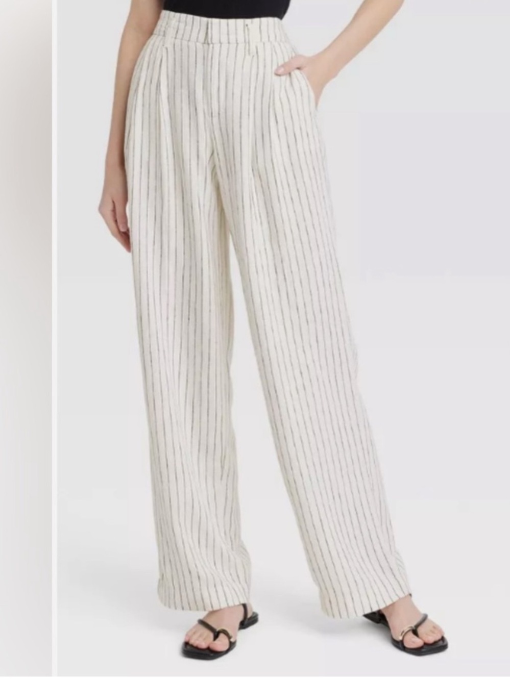 pinstripe linen pants